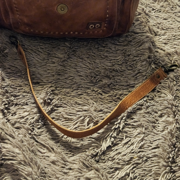 BEDSTU Brown Leather Crossbody Bag with Decorative Stitching - Picture 3 of 11